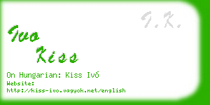 ivo kiss business card